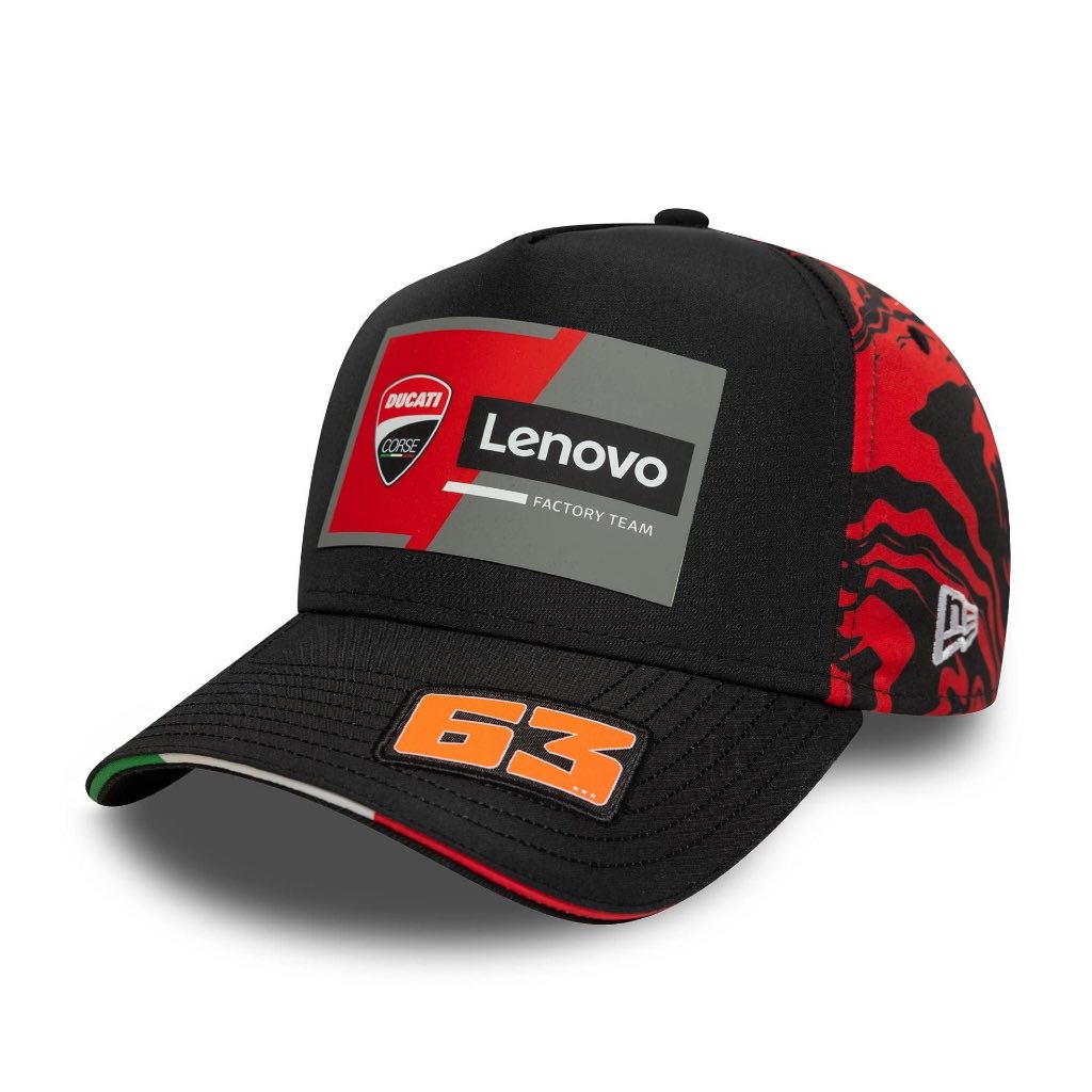 Ducati MotoGP 2025 Misano GP Francesco Pecco Bagnaia Cap 9FORTY E-Frame Adjustable Cap. Topi Unisex 