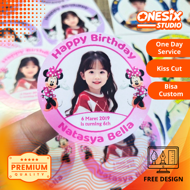 

8-10 Sticker Bulat Ulang Tahun Anak Stiker Ultah Free Design Template Birthday Chromo Murah