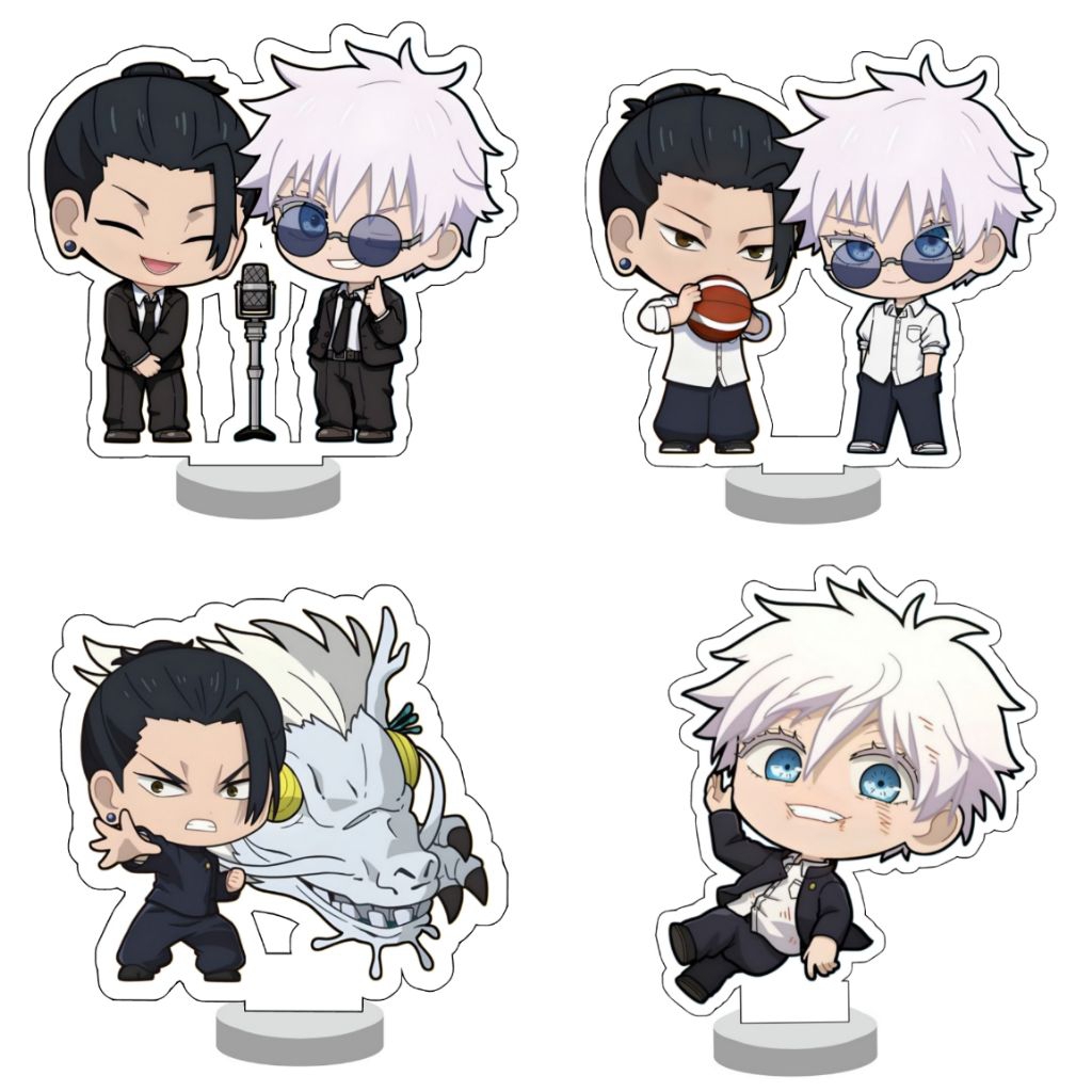 Jujutsu Kaisen Acrylic Standee Gojo Geto / Standee Figure Anime Jujutsu Kaisen Chibi Geto Gojo