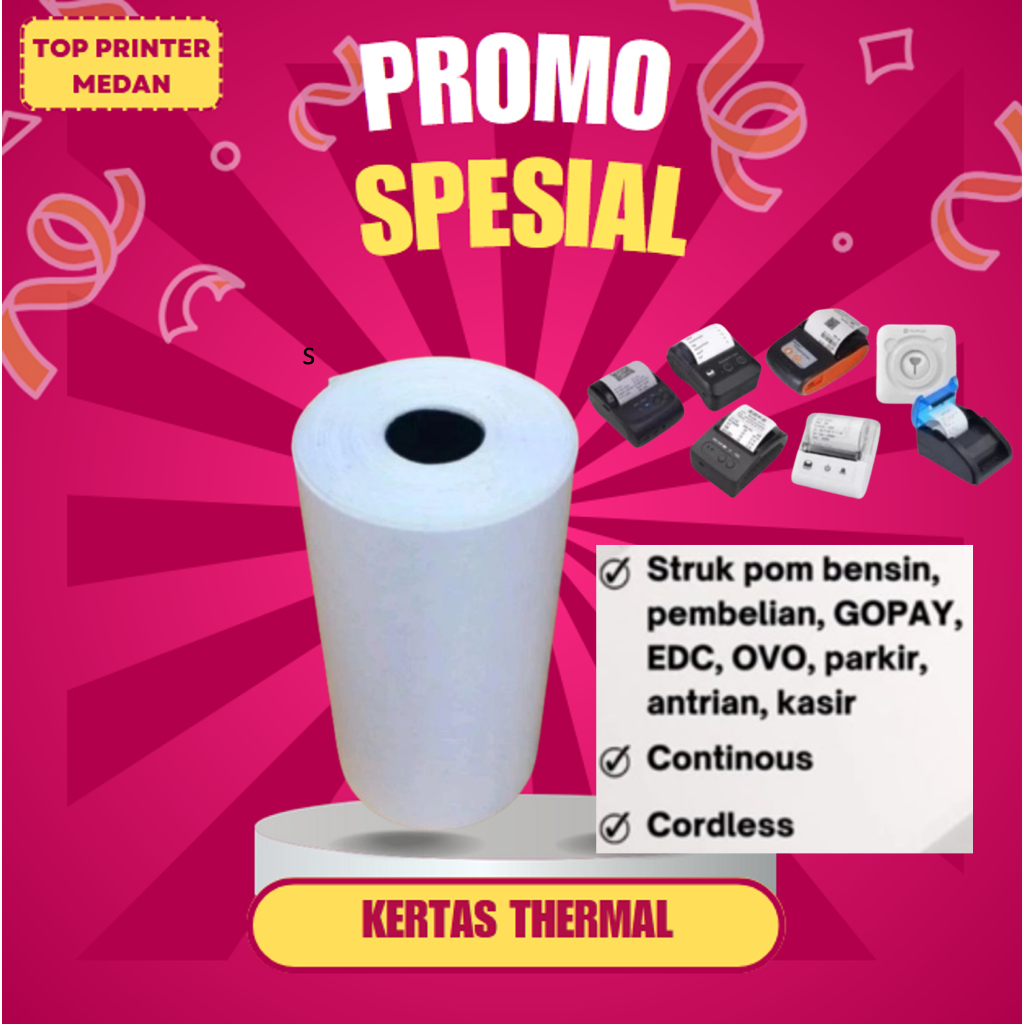 

KERTAS STICKER LABEL 58MM STIKER LABEL 57X30 58X30 & KERTAS THERMAL MINI PRINTER BLUETOOTH 58MM