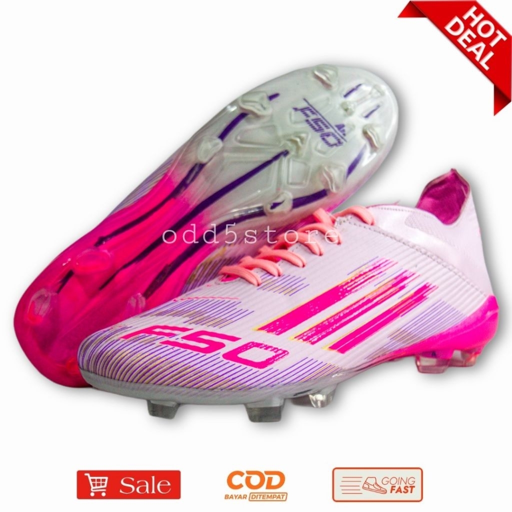 Sepatu bola dewasa F50 Adizero white pink FG