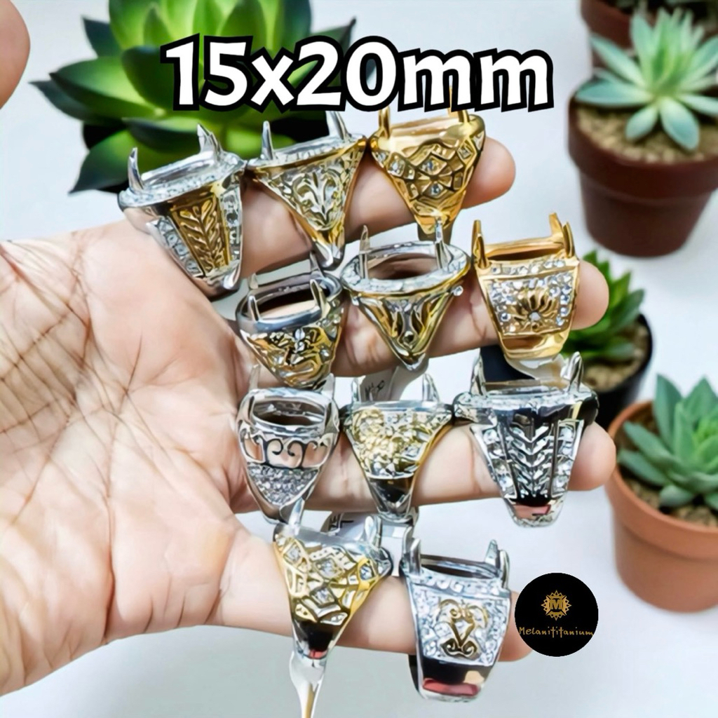 Ikatan Cincin Titanium Gigi Ukuran 15x20mm