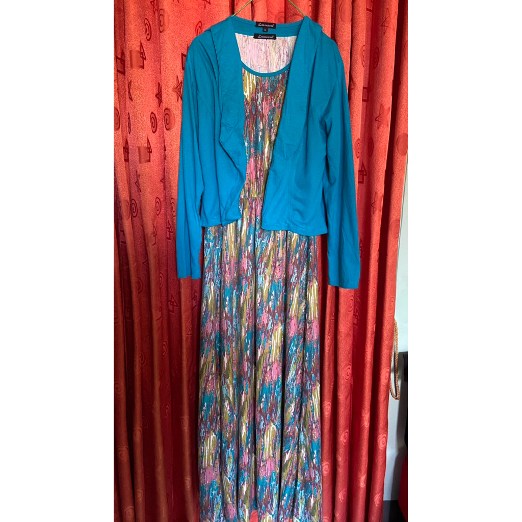 Gamis Dress Anak Remaja Dewasa Perempuan Katun PL 2in1