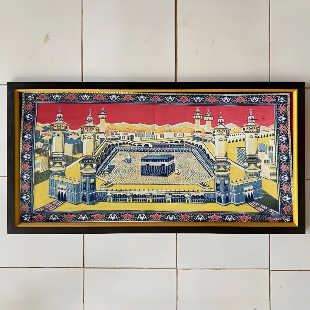 hiasan dinding plus bingkai uk: 100cm×50cm lukisan cetak sajadah Ka'bah Makkah
