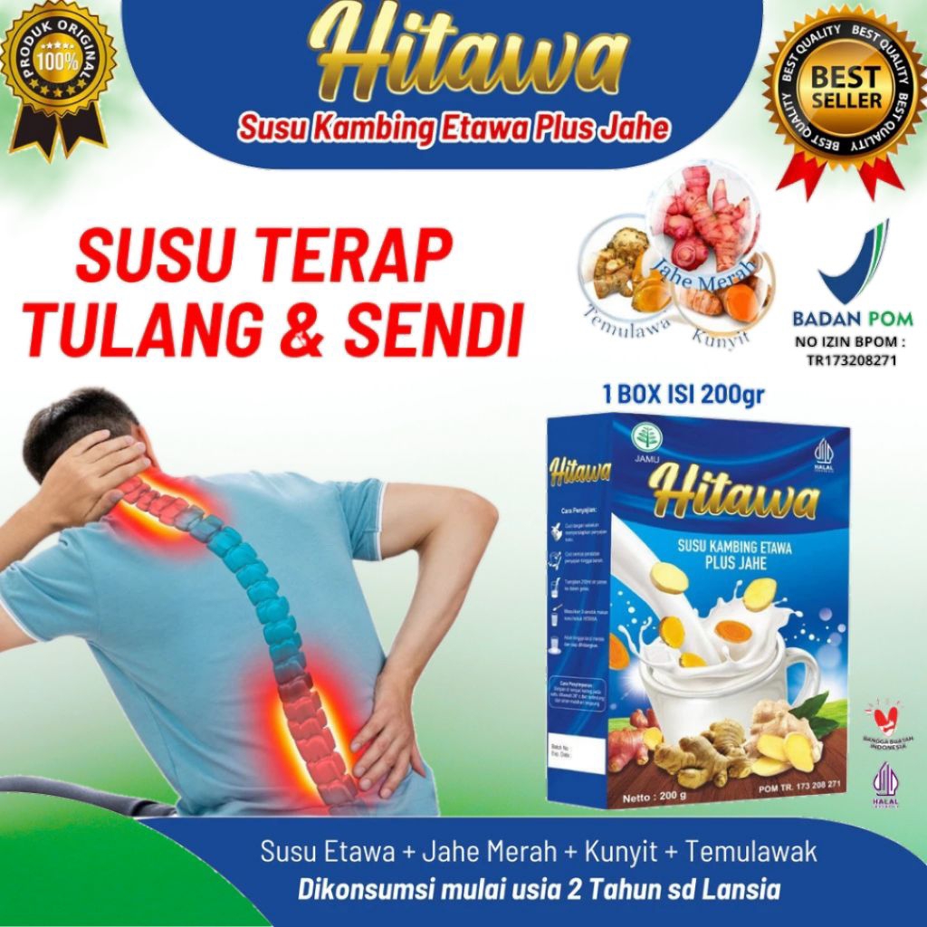 

(Susu Terapi Sendi) HITAWA Susu Kambing Etawa Plus Herbal Jahe Merah