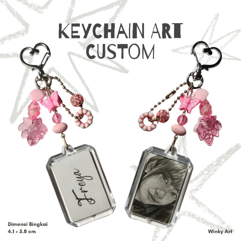 Custom Keychain Art Sketsa wajah