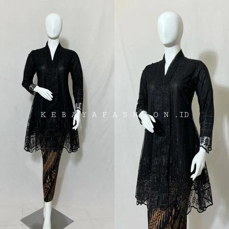 Kebaya Tunik / Tunik Brokat / Kebaya Modern / Kebaya Tile / Kebaya Favorite / Batik Couple - Hitam