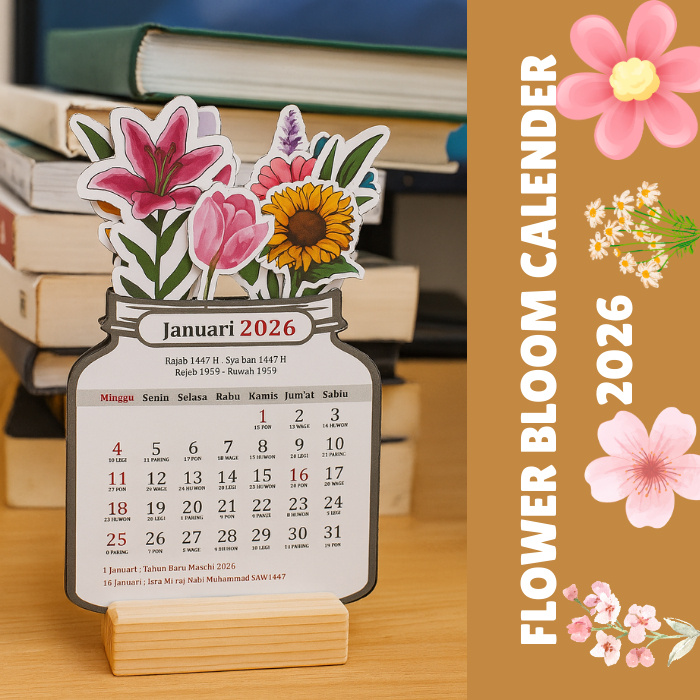 

PROMO KALENDER 2026 AESTHETIC KALENDER MEJA 2026 FLOWER BLOOM READY STOCK FREE STAND KAYU