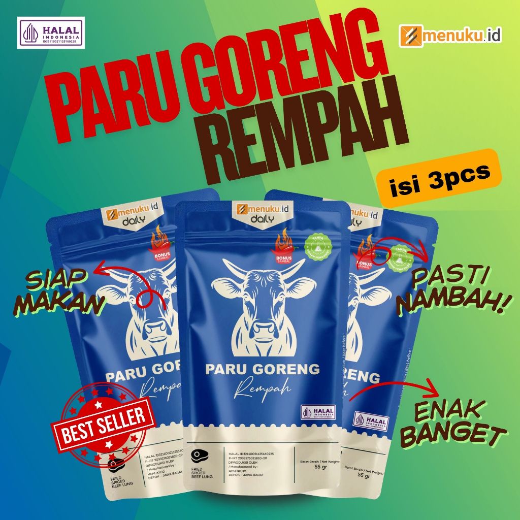 

MenukuDaily - Paru Goreng Rempah Instan | Makanan Siap Saji Praktis | Combo 3 pcs