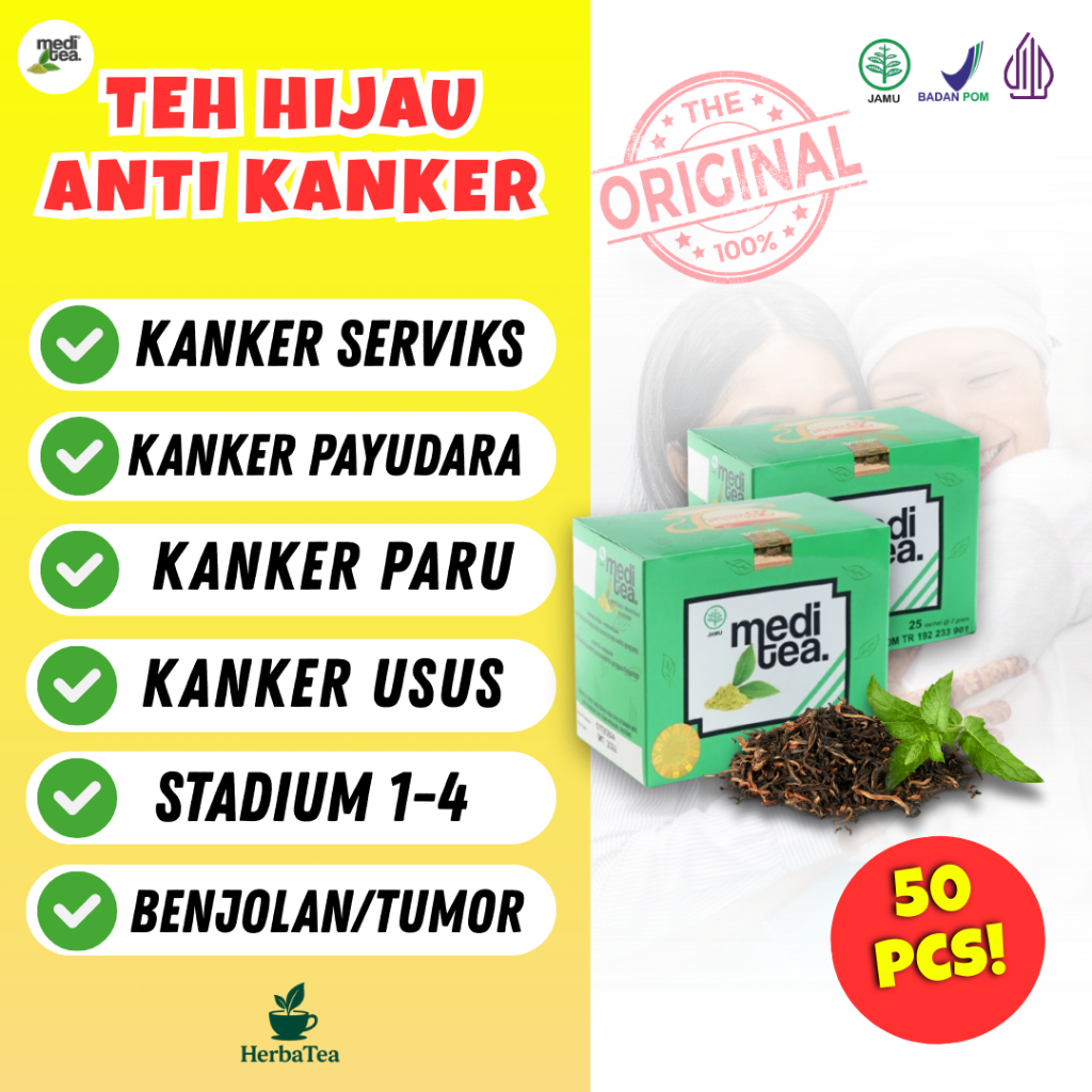 

[PAKET 2 BOX] Meditea - Teh hijau Herbal Antioksidan Antikanker Obat Kanker Payudara Usus Paru Tumor