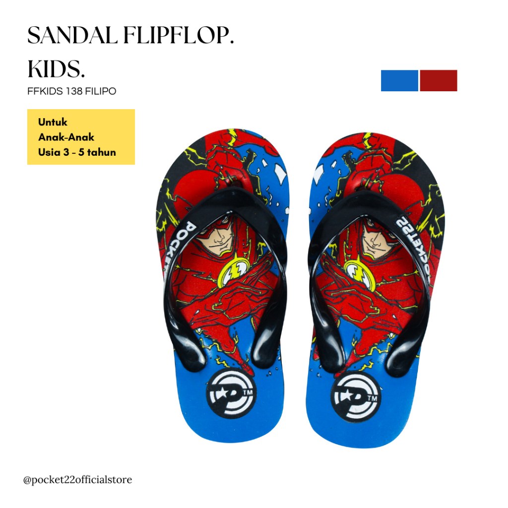 POCKET22 SANDAL MOTIF ANAK-ANAK - FFKIDS 138 FILIPO UNTUK USIA 3 - 5 TAHUN TERBARU