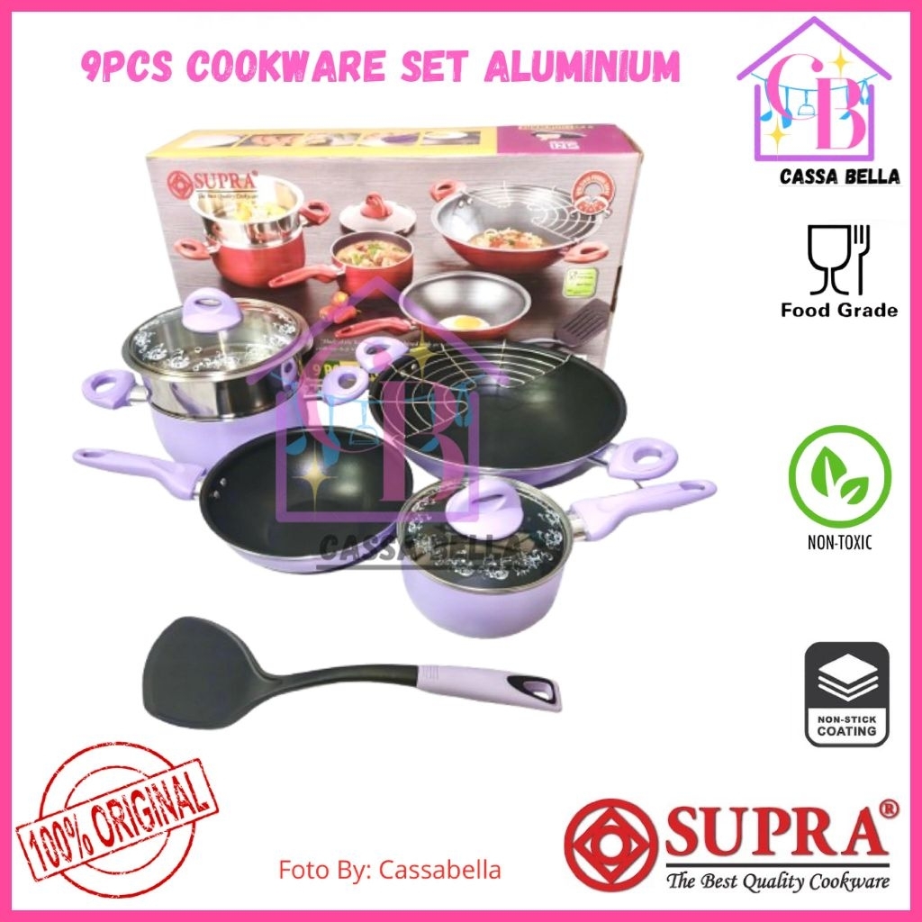 Panci Set Supra 9pcs / Panci Set Aluminium SUPRA / Panci Set SUPRA