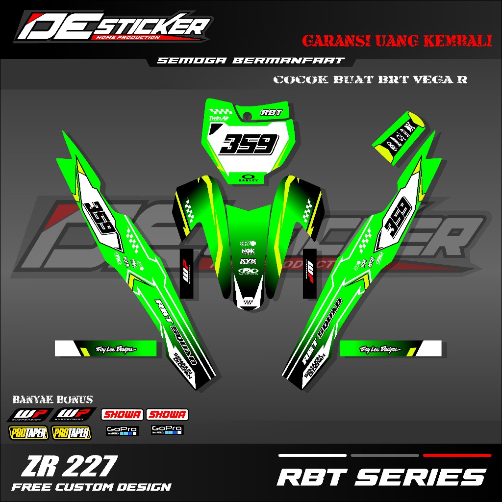 ZR227  Sticker striping RBT RBT VEGA R VEGA BEBEK MODIF SUPERMOTO RBT new terbaru