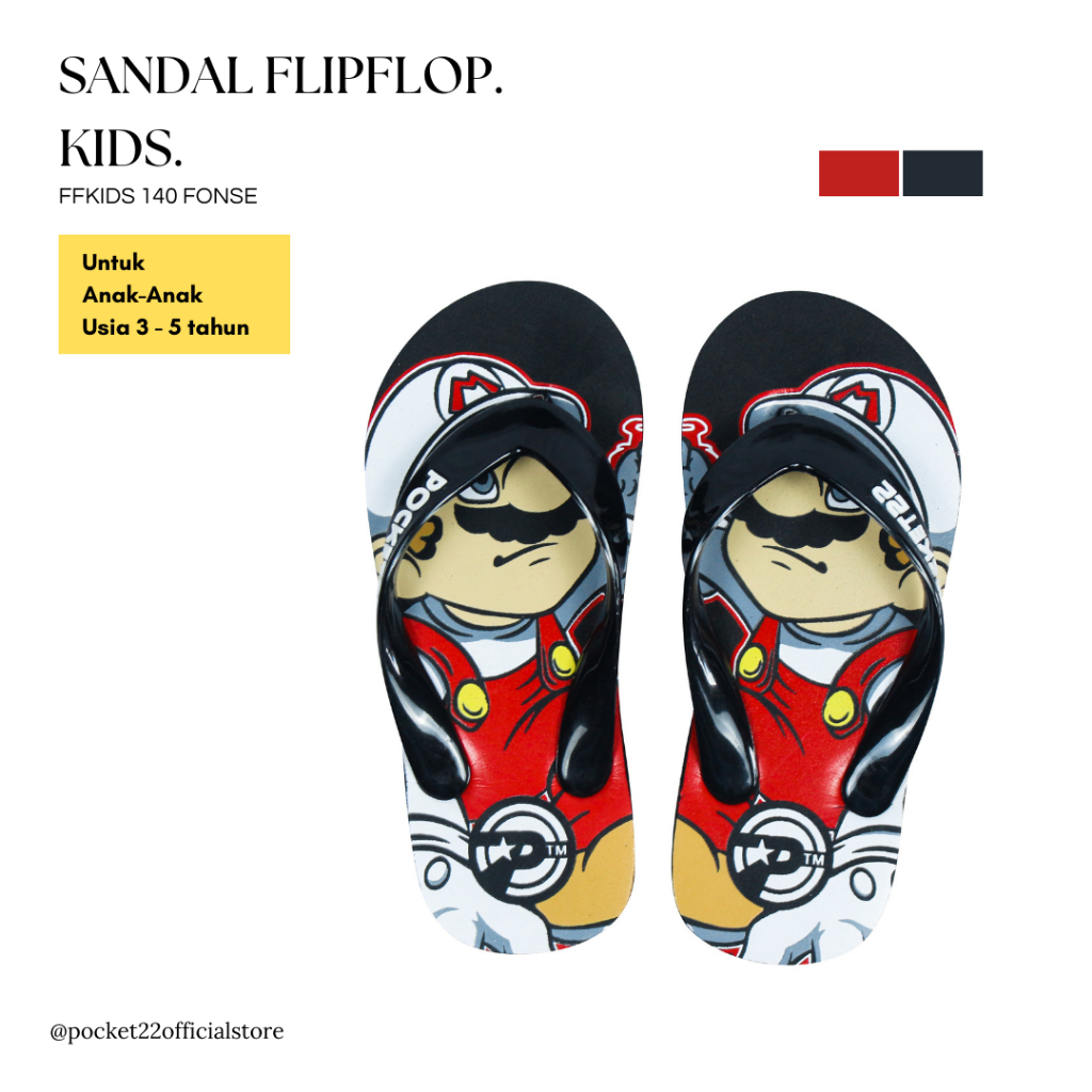 POCKET22 SANDAL MOTIF ANAK-ANAK FFKIDS 140 FONSE UNTUK USIA 3 - 5 TAHUN TERBARU