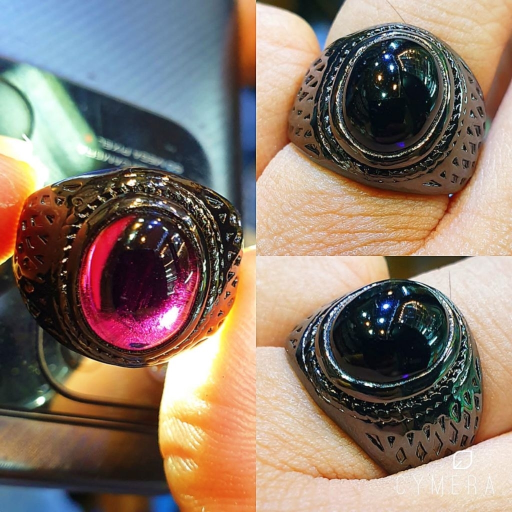 BATU CINCIN AKIK KECUBUNG WULUNG HITAM PEKAT