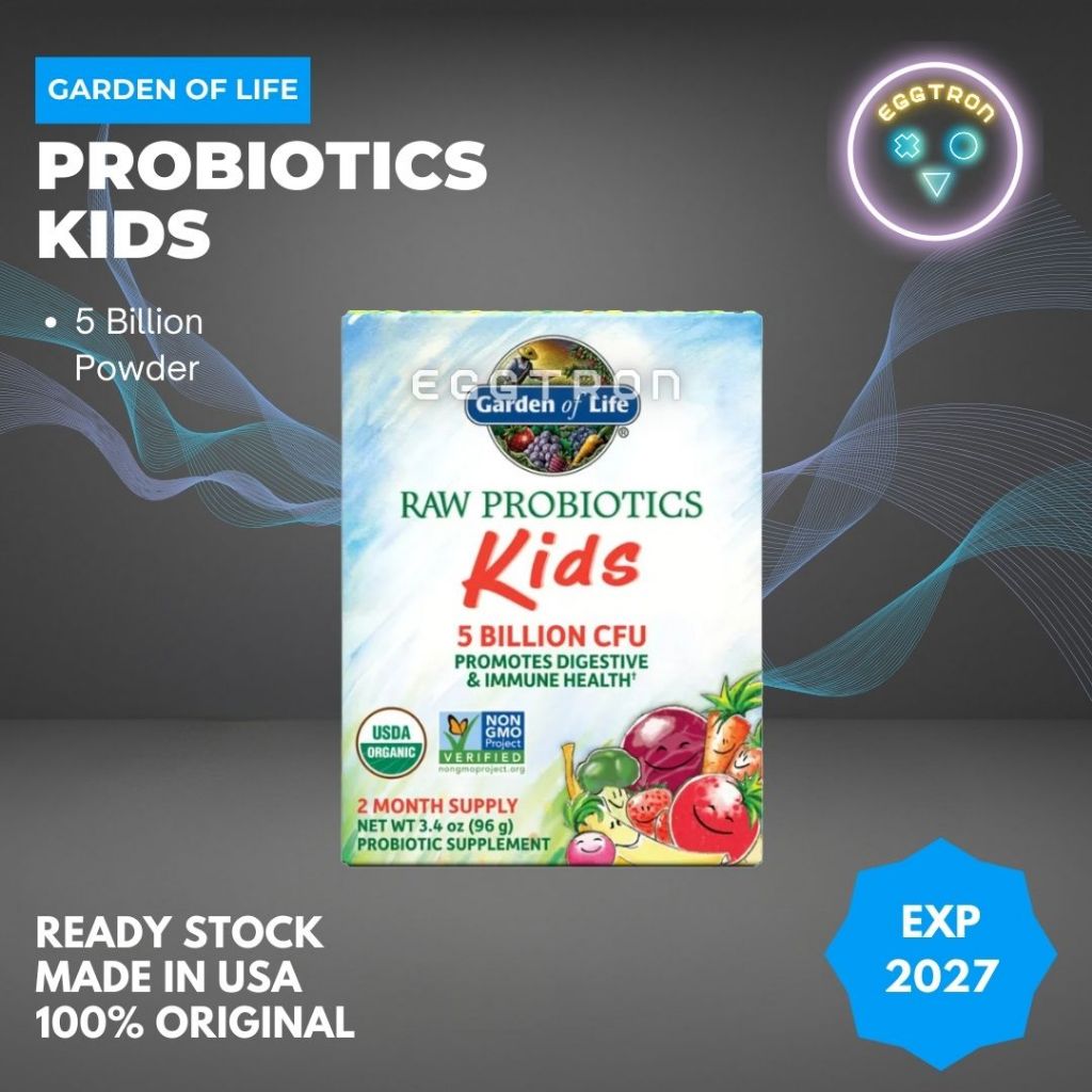 Raw Probiotics Kids 5 Billlion Garden of Life 96 g probiotic anak probiotik bubuk kesehatan pencerna