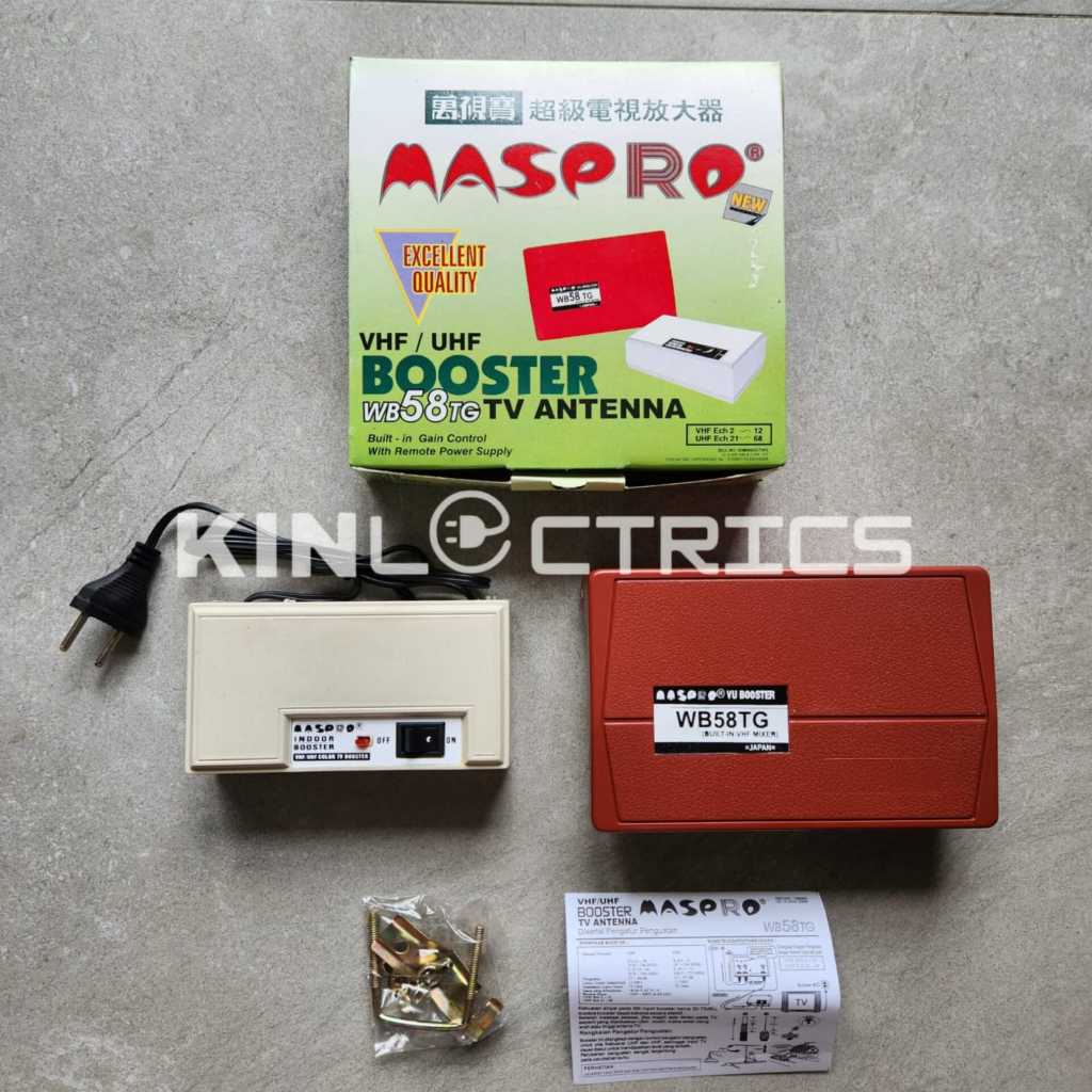 KINLECTRICS Boster Antena TV Kumplit Atas Bawah Set Boster Maspro 58