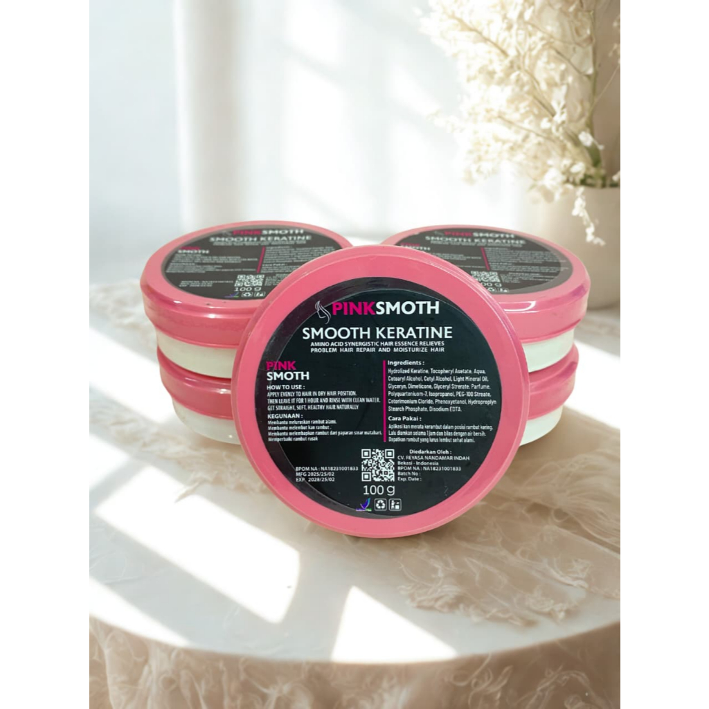BPOM - Smothing Keratin Rambut Pinksmoth Travel Size 100ml
