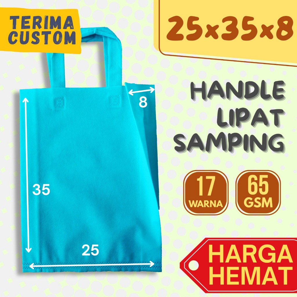 

Tas Kain Spunbond Handle 25x35x8cm Bahan Tebal Polos | HLS | Goodie Bag | Tote Bag | Souvenir | Hampers | Sembako | per PCS