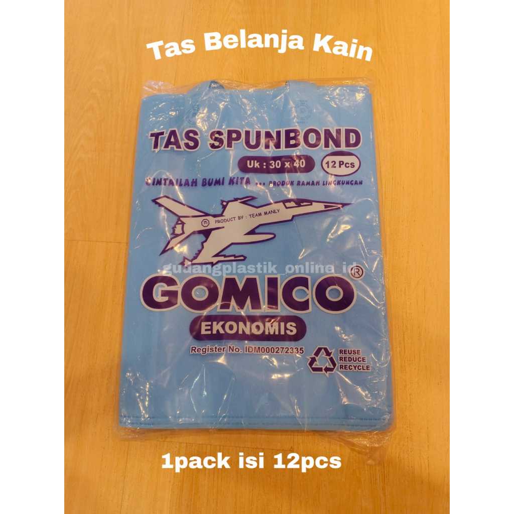 

Tas Kain Spunbond 30 x 40 / Tas Belanja Kain (12pcs) GOMICO