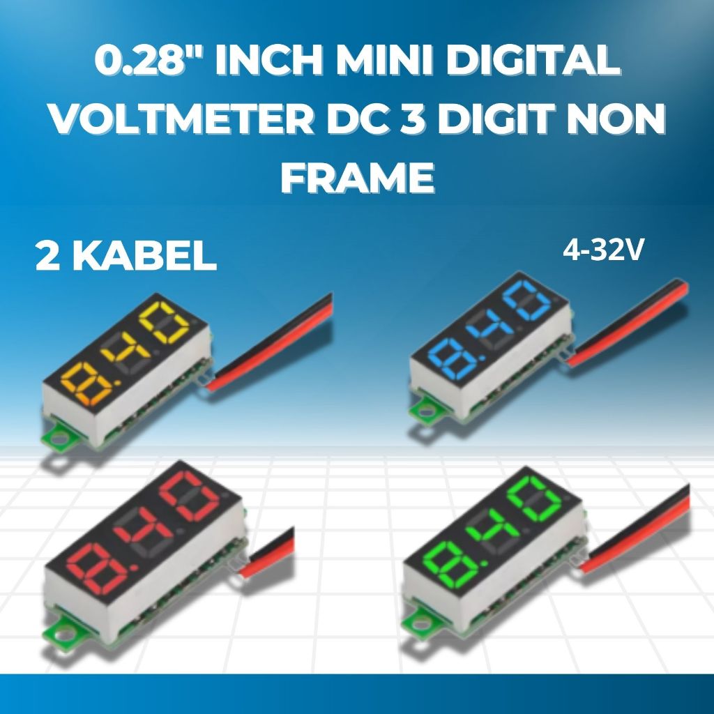 0.28" inch mini Digital Voltmeter 4-32v DC 2 Wire 3 Digit Non Frame