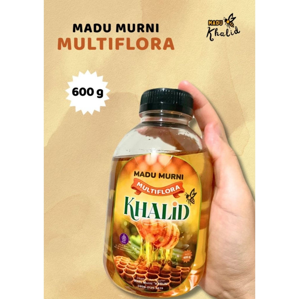 

madu khalid madu raw asli madu murni 100% tanpa campuran alami sehat multiflora akasia carpa 600gr