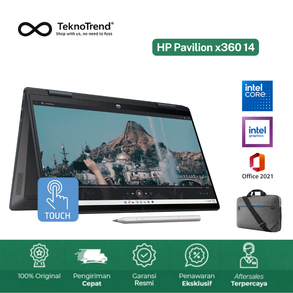 HP Pavilion x360 Convertible 14 Touchscreen Garansi Resmi Original