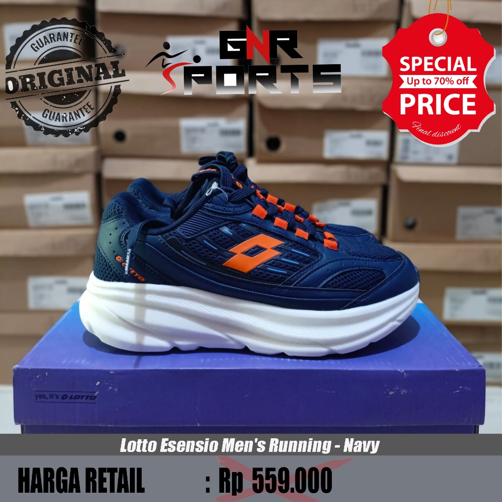 Sepatu Lotto Esensio Men's Running - Navy  Original 100%