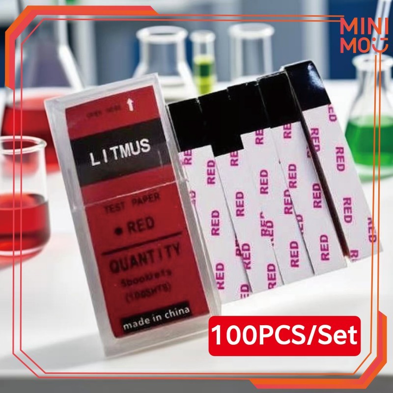 100Pcs Kertas Uji Level PH Kertas Lakmus - Merah & Biru untuk Tes Air, Dapat Digunakan di Laboratori