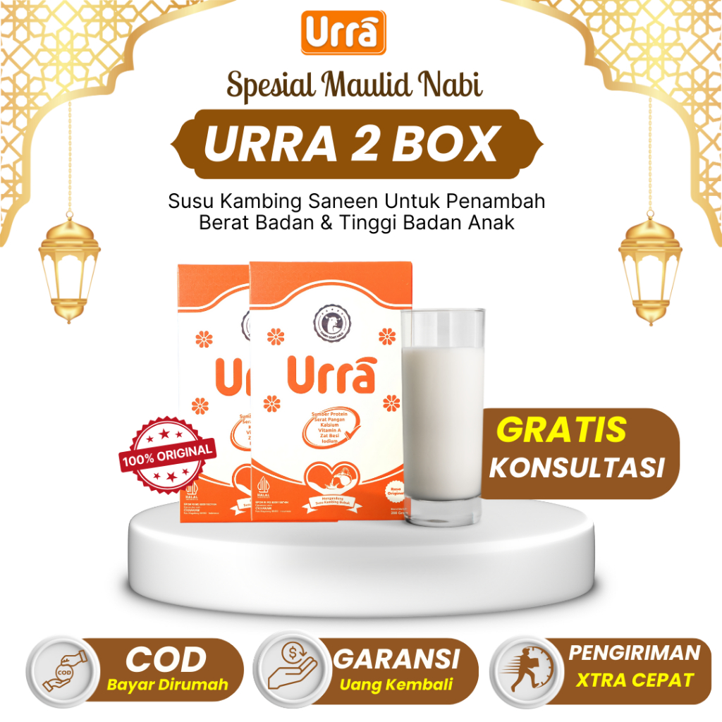

Susu URRA 2 BOX - Susu Kambing Saneen Untuk Penambah Berat Badan & Tinggi Badan Anak