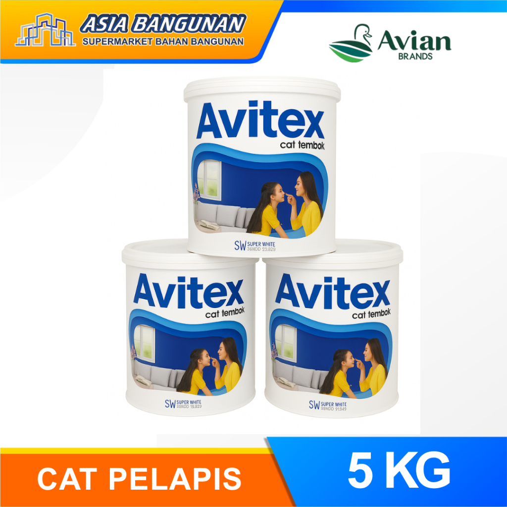Avitex Cat Tembok 5KG Dingding Atap Plafon Gypsum Eternit Board Asbes Interior Eksterior Warna Cerah