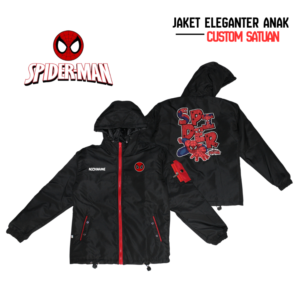 Jaket Anak Custom Karakter Superhero Spiderman
