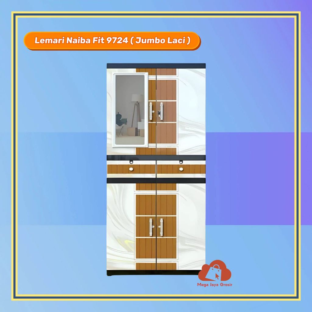 LEMARI NAIBA FIT 9724 / LEMARI KACA + LACI / LEMARI NAIBA PREMIUM