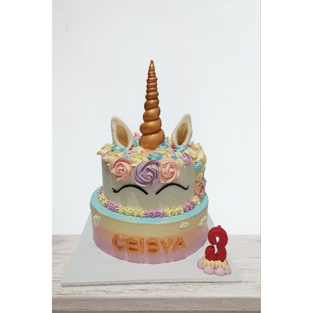 KUE ULANG TAHUN UNICORN / UNICORN CAKE FONDANT