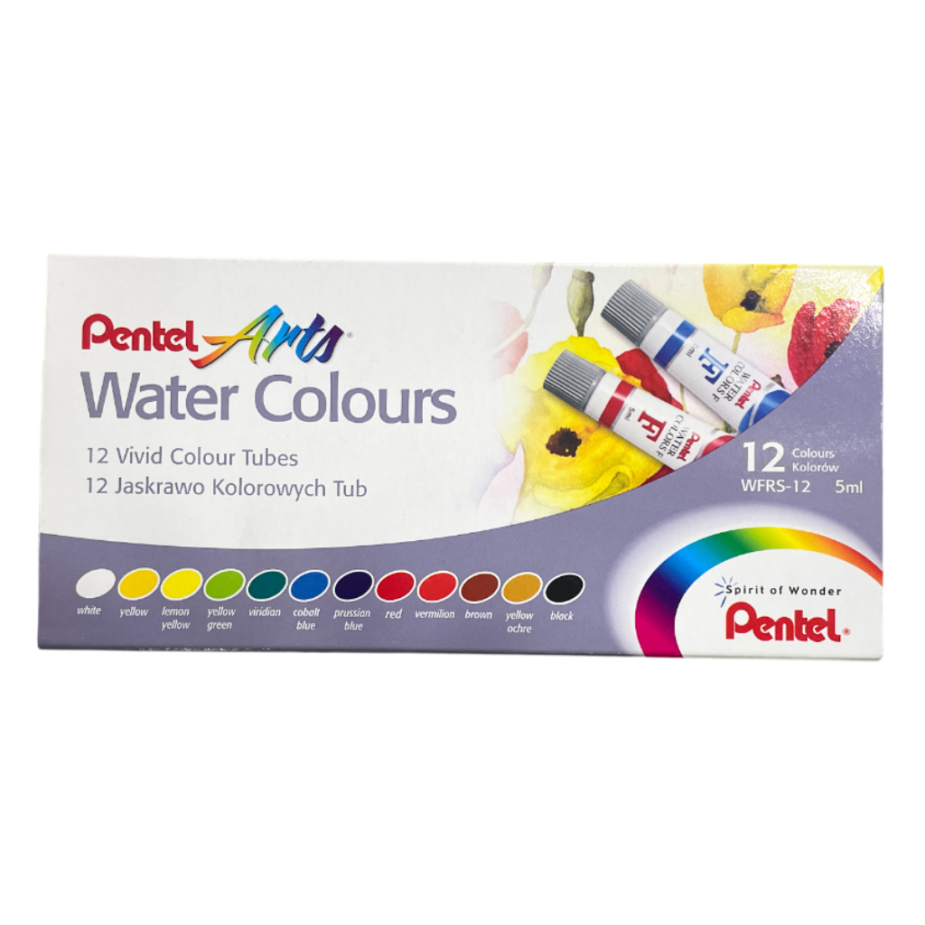 

Pentel Arts Water Colours 12 Warna Tube 5ml – Cat Air Lengkap untuk Melukis & Seni - WFRS-12