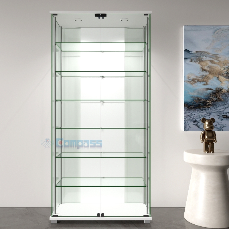 DX10 Lemari Pajangan Display Cabinet Etalase 6 Rak Kaca Besar Pajang Tas Tempat Koleksi Diecast Acti