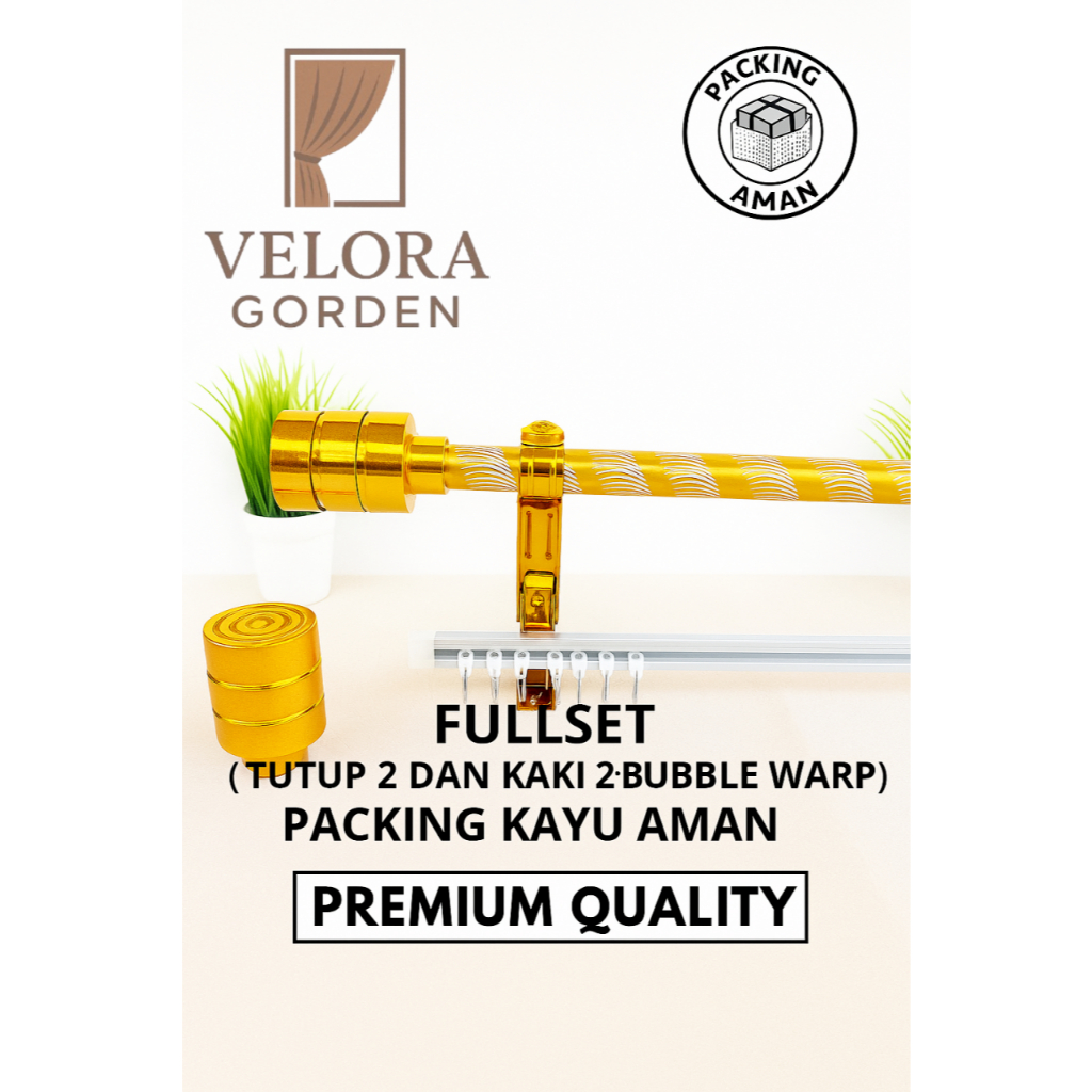 Batang gorden double rel Tiang gorden double besi Full Set