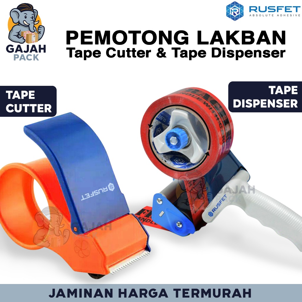 

Tape Dispenser / Cutter Alat Pemotong Lakban Isolasi Solatip Lakban Termurah RUSFET