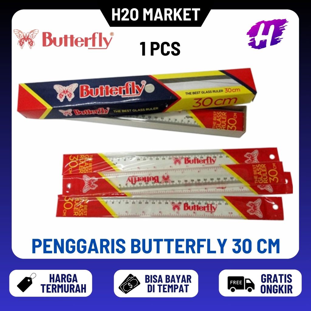 

❤️H2O❤️ PENGGARIS BUTTERFLY 30 CM / Garisan Plastik Butterfly 30 cm Plastik