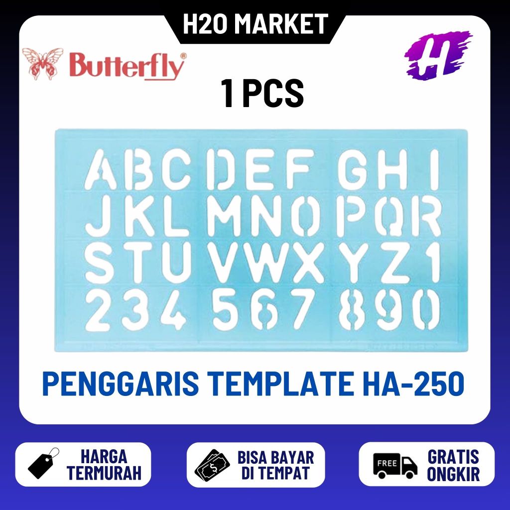

❤️H2O❤️ Butterfly Penggaris Cetakan Template Huruf Angka HA-250