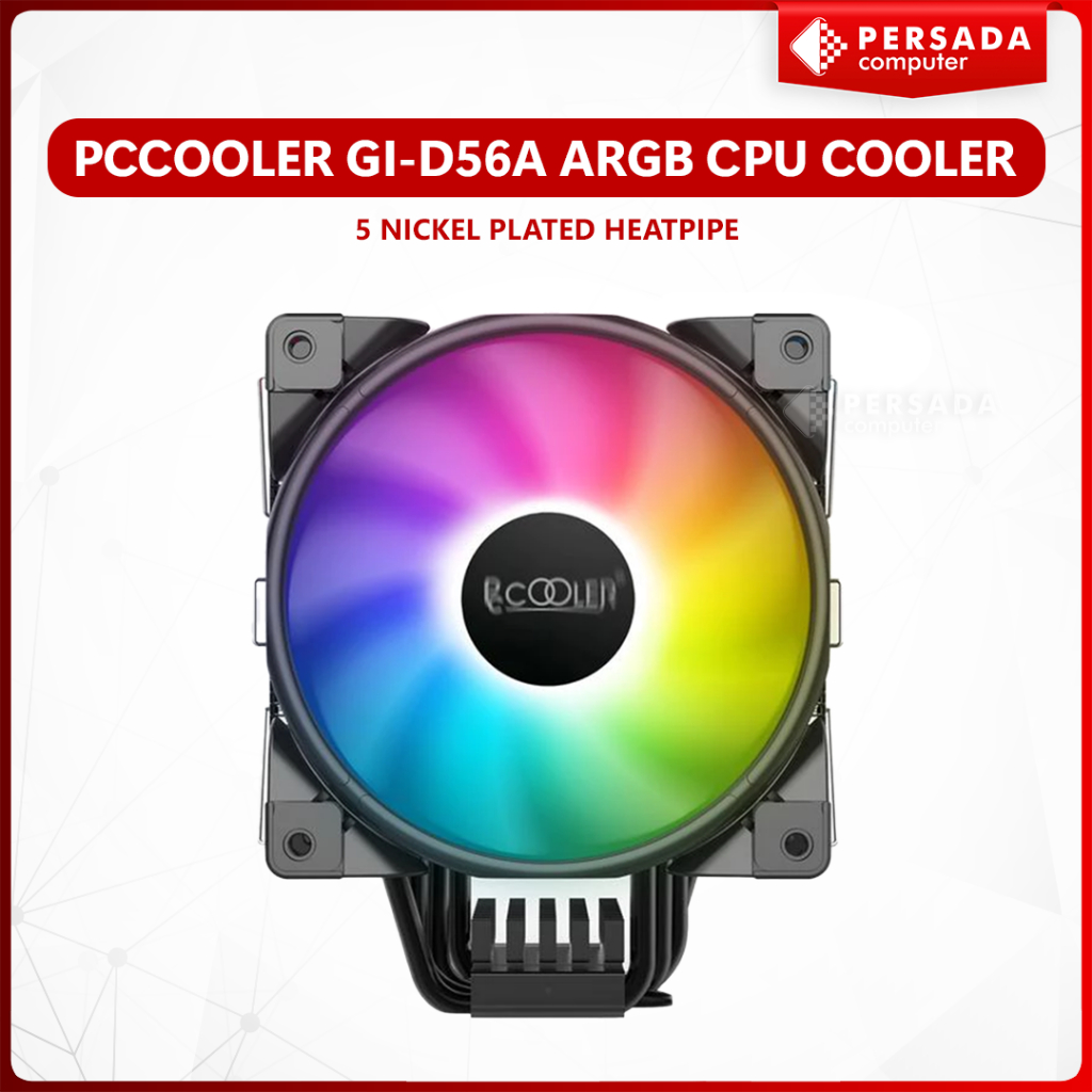 PCCOOLER GI-D56A ARGB CPU COOLER WITH 5 NICKEL PLATED HEATPIPE