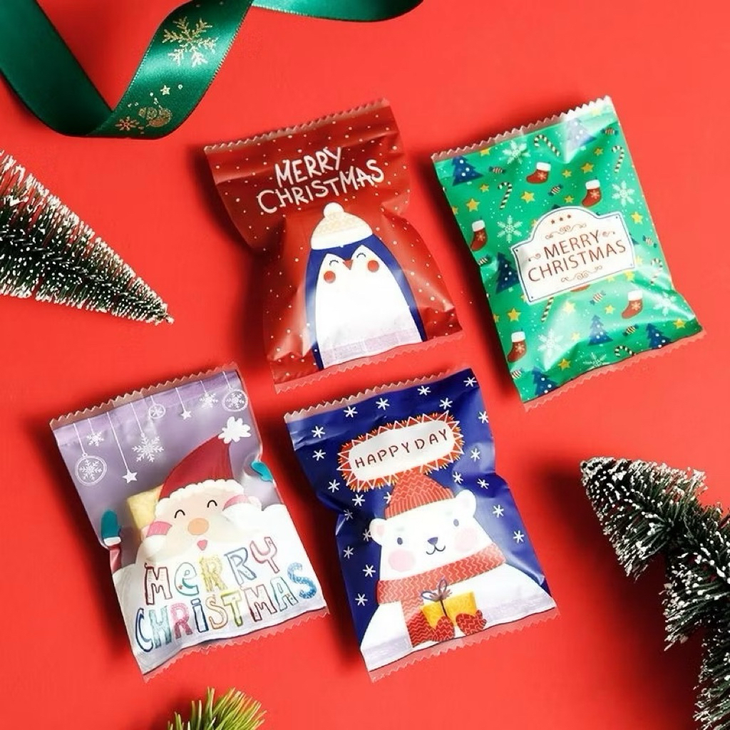 

(PER 10)Plastik Natal Cookies Plastik Kue Permen Natal Christmas Bungkus Permen