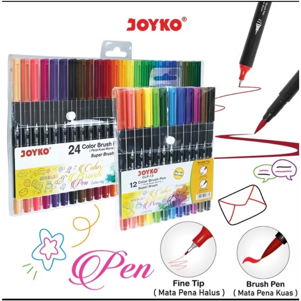 

JOYKO Color Brush Pen/ Pena Kuas Warna isi 12 warna CLP-13
