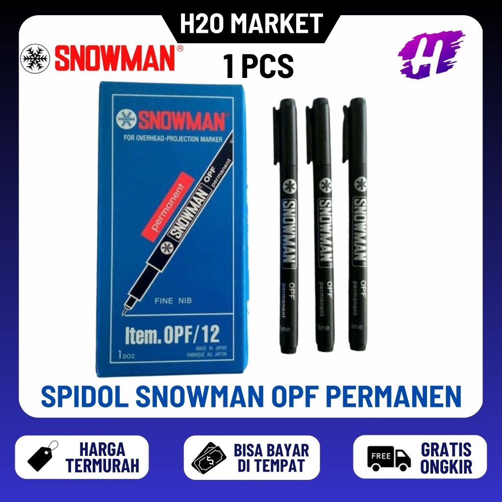 

1 PCS SPIDOL OHP 1F HITAM SNOWMAN / OPF DRAWING PEN MARKER / SPIDOL PERMANENT
