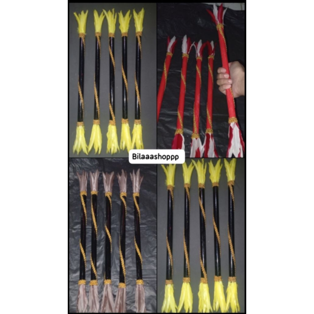 tongkat tari Dayak(tongkat bulu )tongkat tarian
