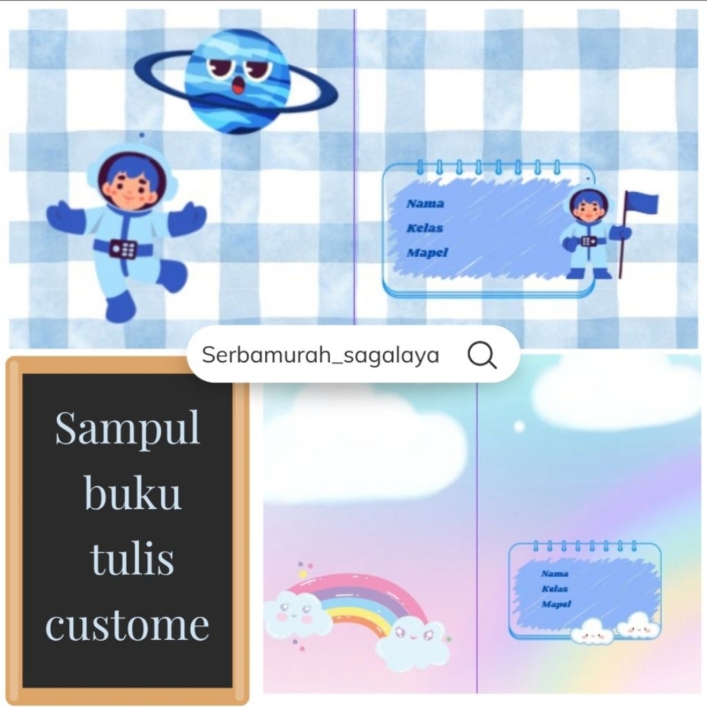 

HARGA SATUAN sampul buku nama custom / sampul buku tulis
