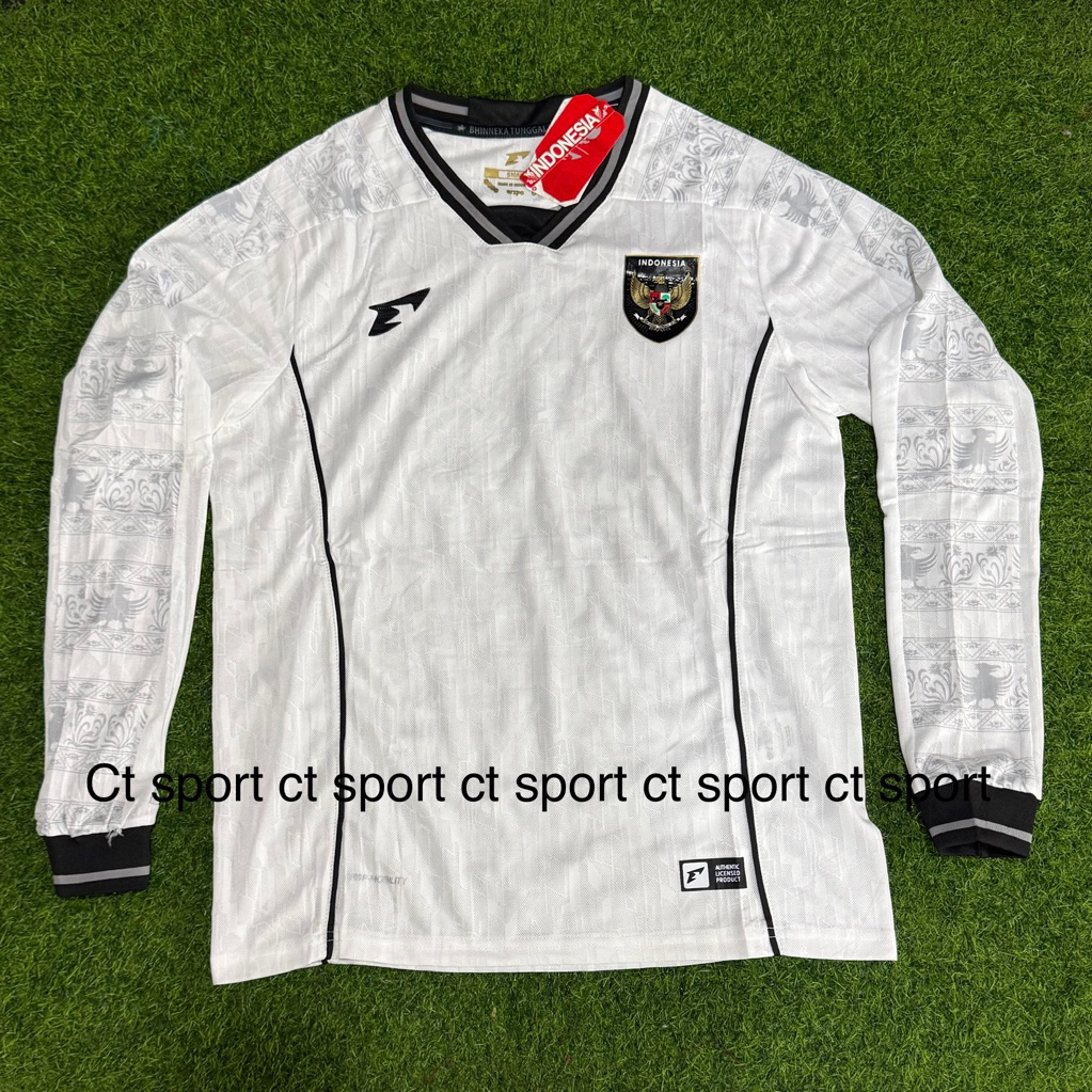 jersey LS timnas indonesia away terbaru 2025 premium lengan panjang timnas putih