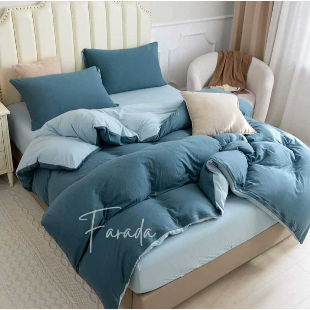 BEDCOVER SET SPREI POLOS AESTHETIC