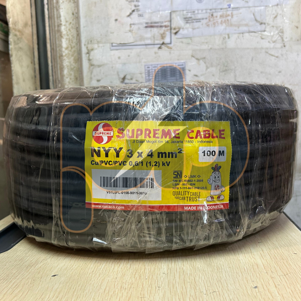 Kabel NYY 3 x 4mm Merk Supreme / Kabel NYY 3 x 4 mm Supreme