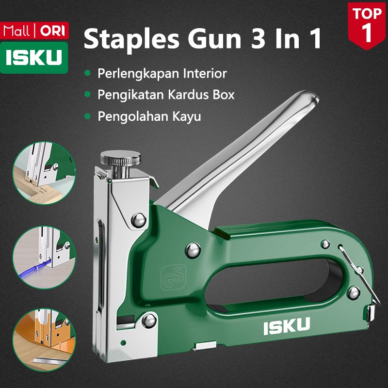

ISKU Staples tembak jok motor/Stapler tembak kayu gun paku steples tembak 3 in 1 tacker Bisa 3 Jenis Staples